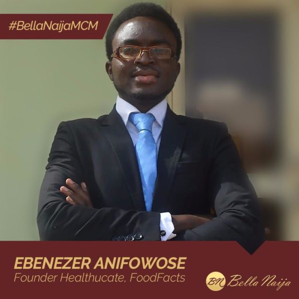 #BellaNaijaMCM Ebenezer Anifowose is using Healthucate & FoodFacts to Spread Relevant Health Information