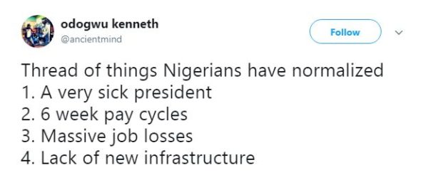 This Odogwu Kenneth Thread of 100 things Normalized by Nigerians is so Sad but so True - BellaNaija