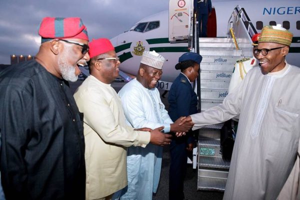 President Buhari arrives New York, to speak at UN General Assembly - BellaNaija