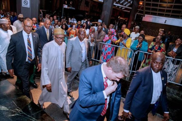 President Buhari arrives New York, to speak at UN General Assembly - BellaNaija