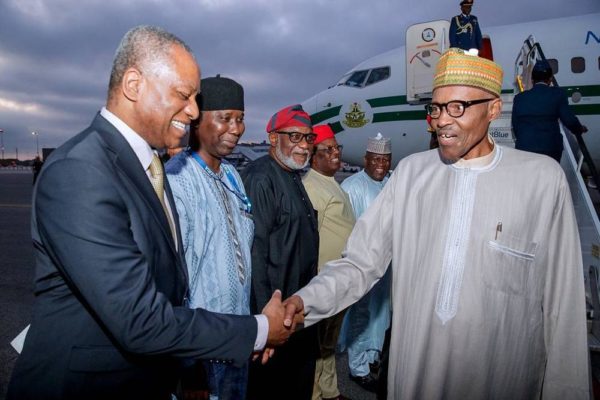 President Buhari arrives New York, to speak at UN General Assembly - BellaNaija