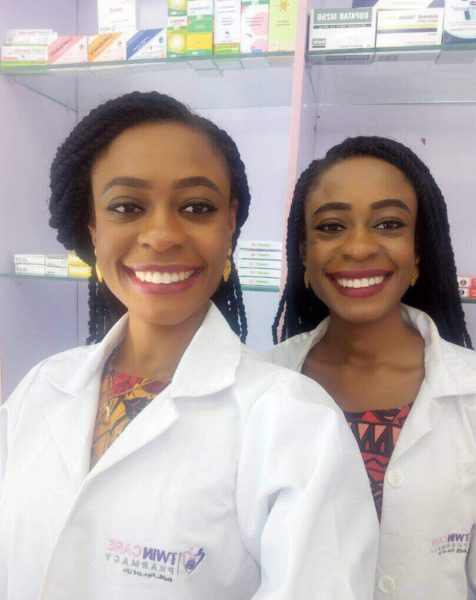 Twin Sisters start drive through Pharmacy immediately after NYSC - BellaNaija