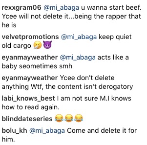 BellaNaija - "Delete the page concerning me & mine" - M.I to Ycee over Instagram post