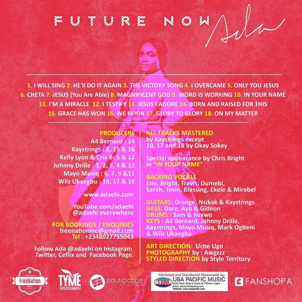 Ada's New Album "Future Now" races to No. 1 Spot on iTunes Nigeria on same day of release