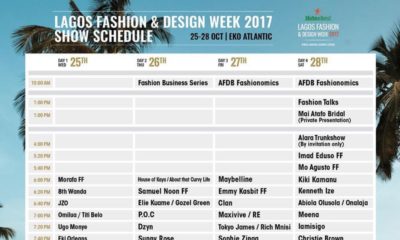 #LFDW17: Lagos Fashion and Design Week 2017 Show Schedule