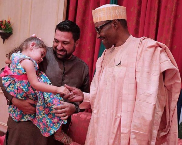 Little Aysha, Nicole & Maya meet President Buhari - BellaNaija