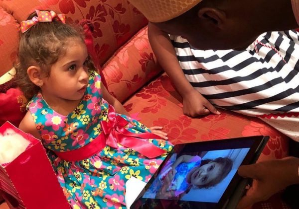 Little Aysha, Nicole & Maya meet President Buhari - BellaNaija