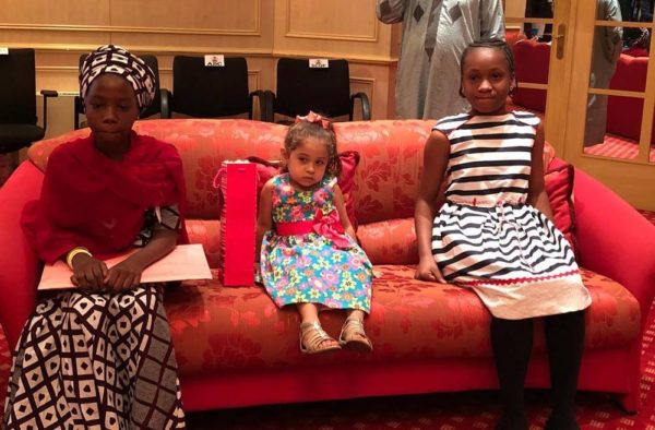 Little Aysha, Nicole & Maya meet President Buhari - BellaNaija