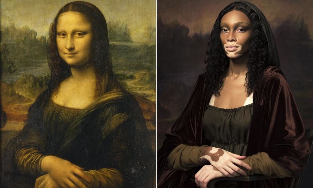 Winnie Harlow is Mona Lisa in Harper's Bazaar's "The Art of Beauty