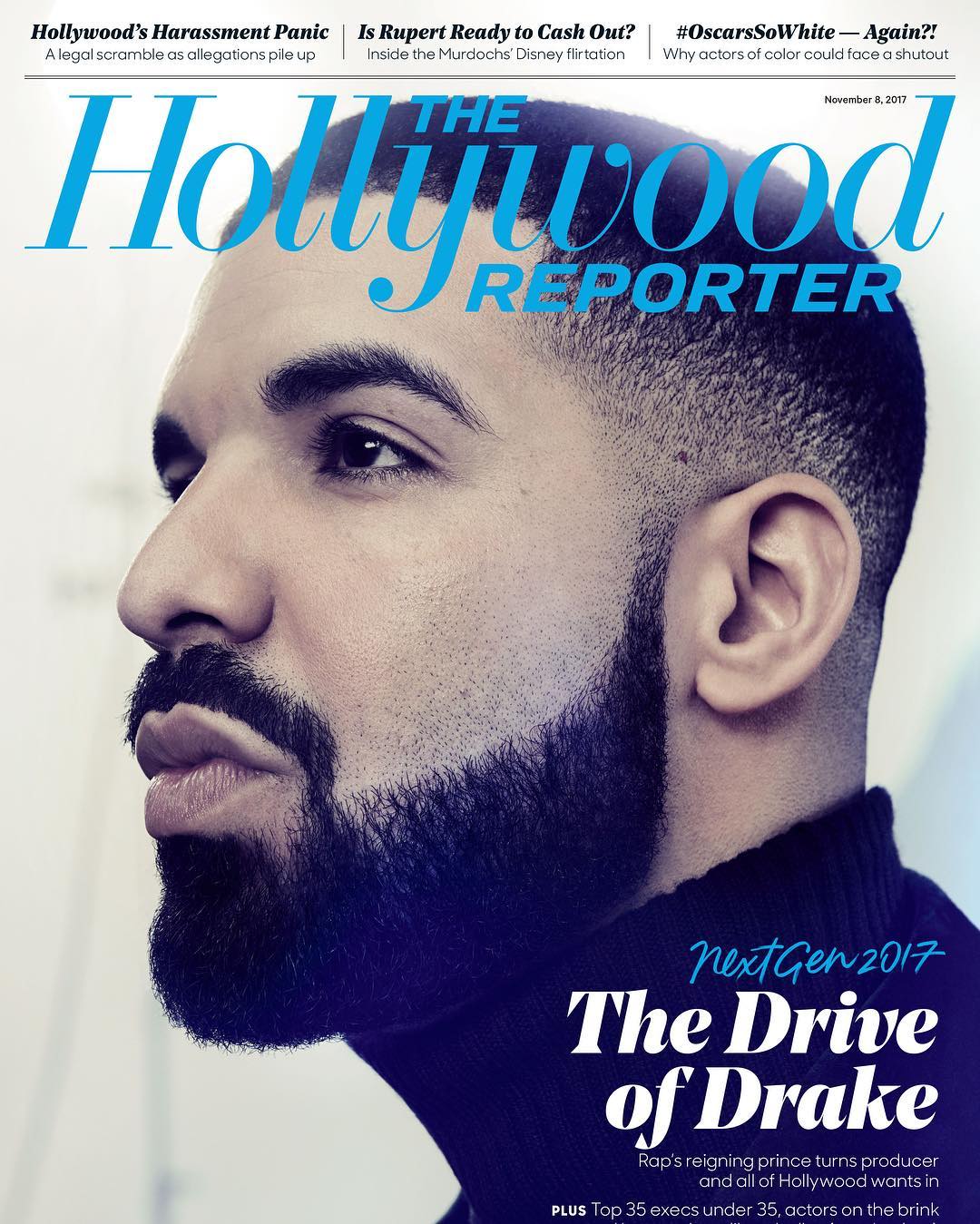 From Music to Hollywood! Drake covers The Hollywood Reporter #THRNextGen Issue 2017