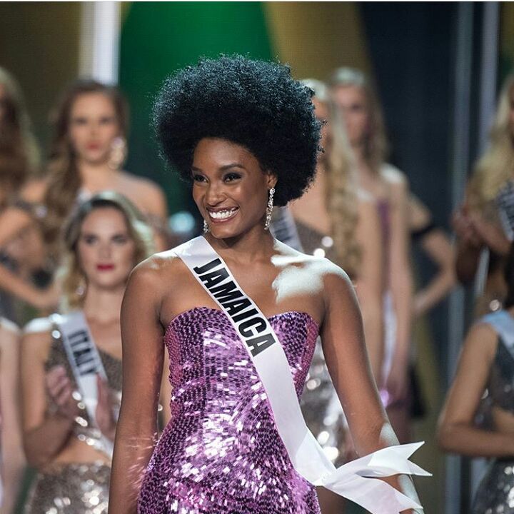 Miss Jamaica Davina Bennett rocked her Natural Afro at the Miss Universe Pageant which the Internet absolutely adores