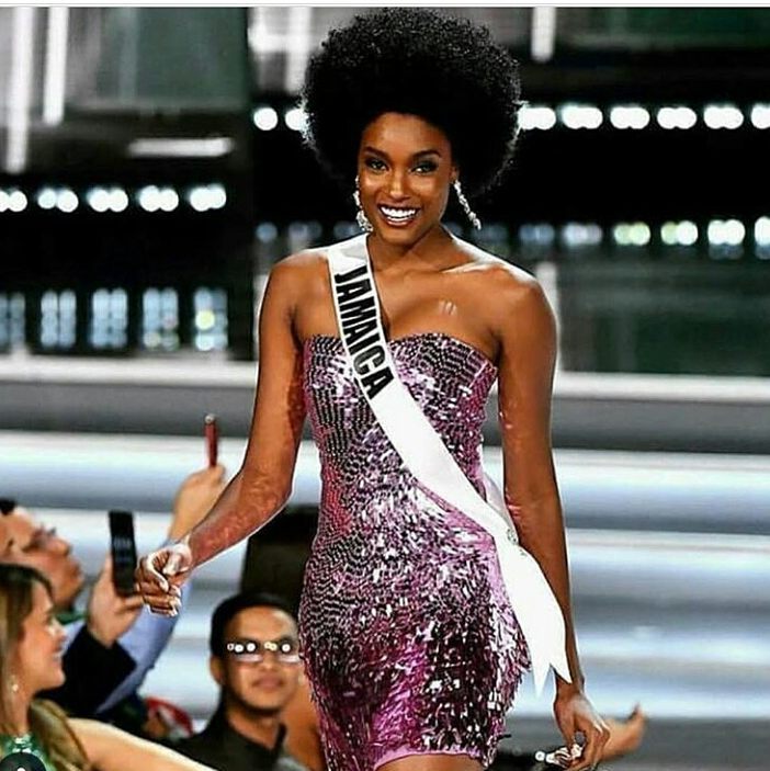 Miss Jamaica Davina Bennett rocked her Natural Afro at the Miss Universe Pageant which the Internet absolutely adores