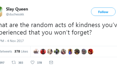 Twitter Users share Random Acts of Kindness they have Experienced and it is the Most Beautiful Thing - BellaNaija