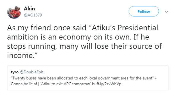 TwitterNG reacts to Atiku Abubakr leaving APC - BellaNaija