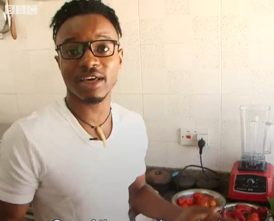 Chef Michael Elegbede cooks Efo Riro for BBC - BellaNaija