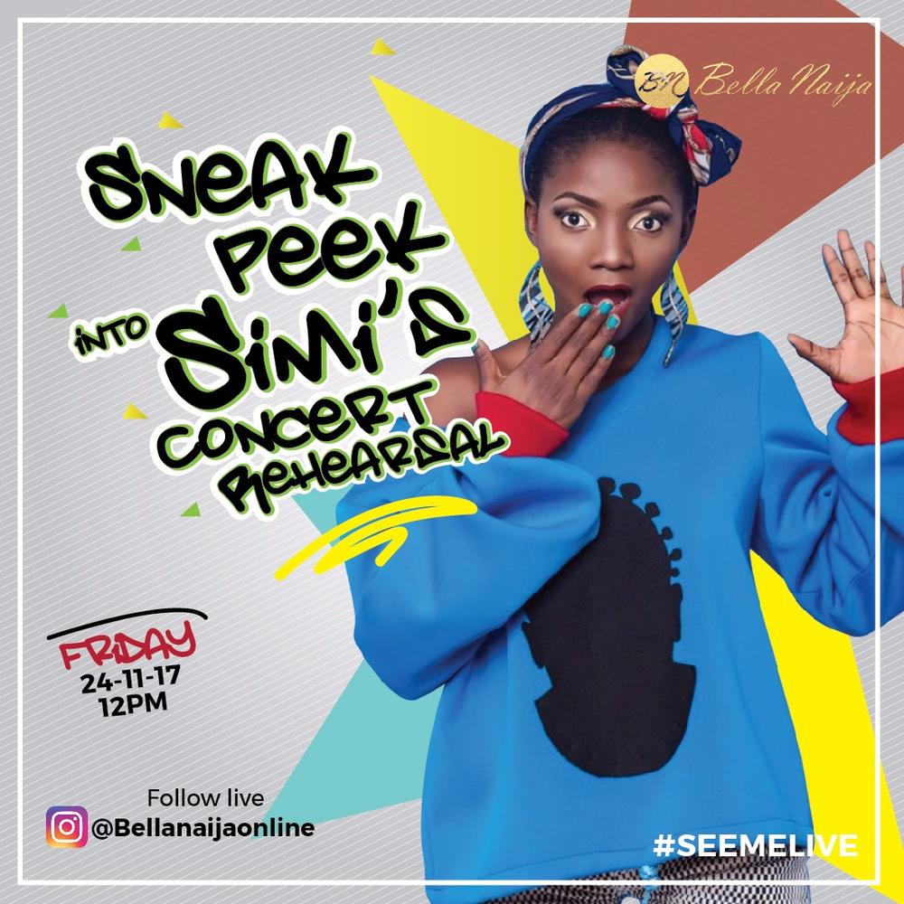 Join BN Music today for a Sneak Peek into Simi's "See Me Live" Concert Rehearsal