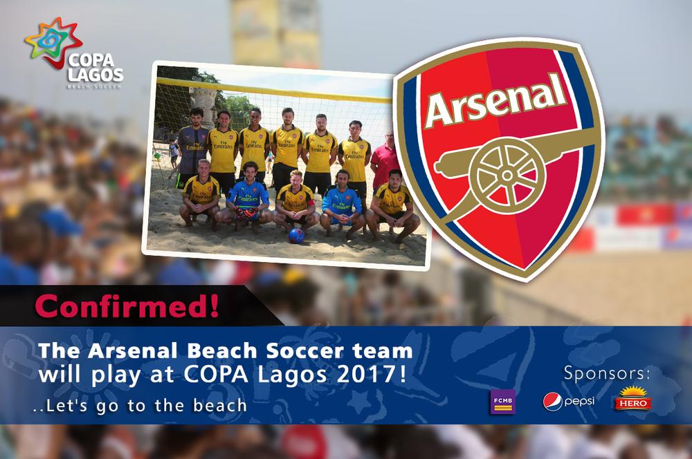Arsenal beach soccer team at COPA LAGOS