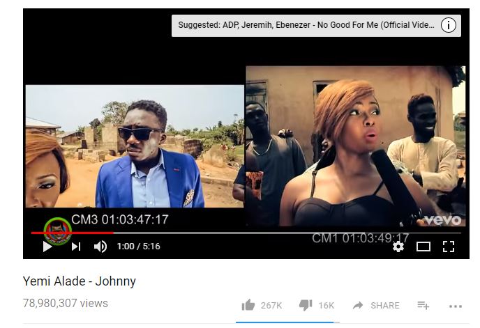 Yemi Alade's "Johnny" becomes Most Viewed Nigerian Music Video on YouTube