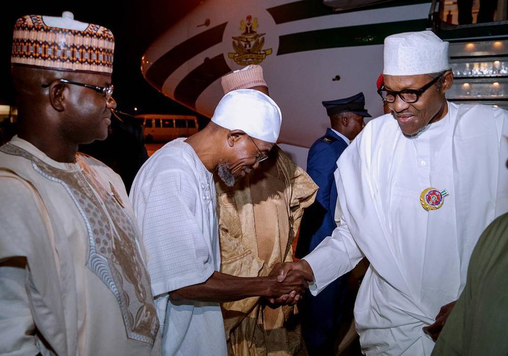 Buhari, Aregbesola, Yahaya Bello arrive Jordan for Tourism Summit