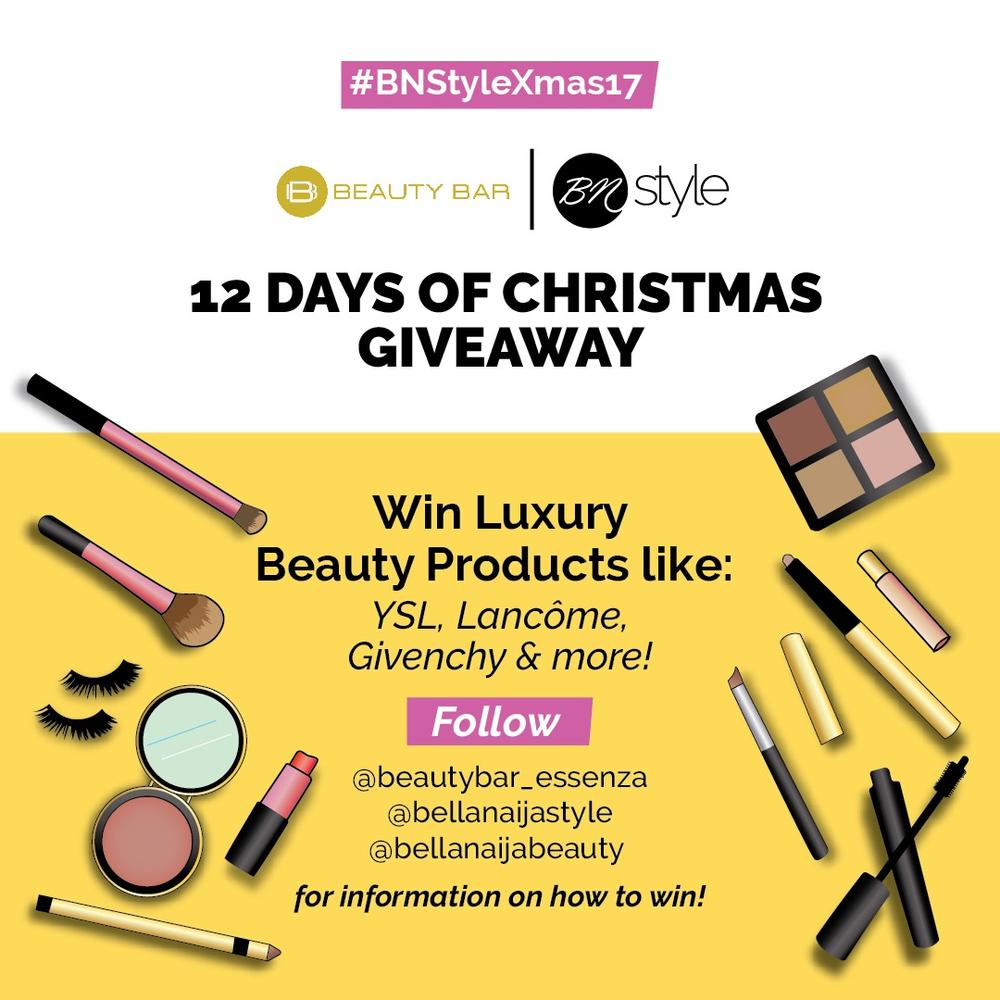 BellaNaija Style: YSL, Lancôme, Givenchy... WIN Luxury Beauty Products in the #BNStyleXmas17 x Beauty Bar 12 Days of Christmas Giveaway!