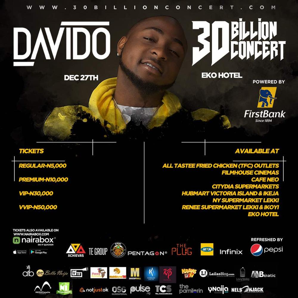 Here are 5 Reasons Why You Shouldn’t Miss Davido’s #30BillionConcert in Lagos | Wednesday, December 27th - BellaNaija