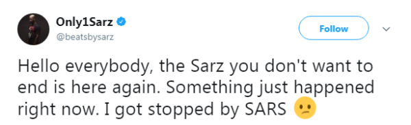 Producer Sarz recounts experience with SARS - BellaNaija