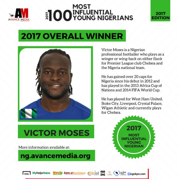 Victor Moses voted Most Influential Young Nigerian - BellaNaija