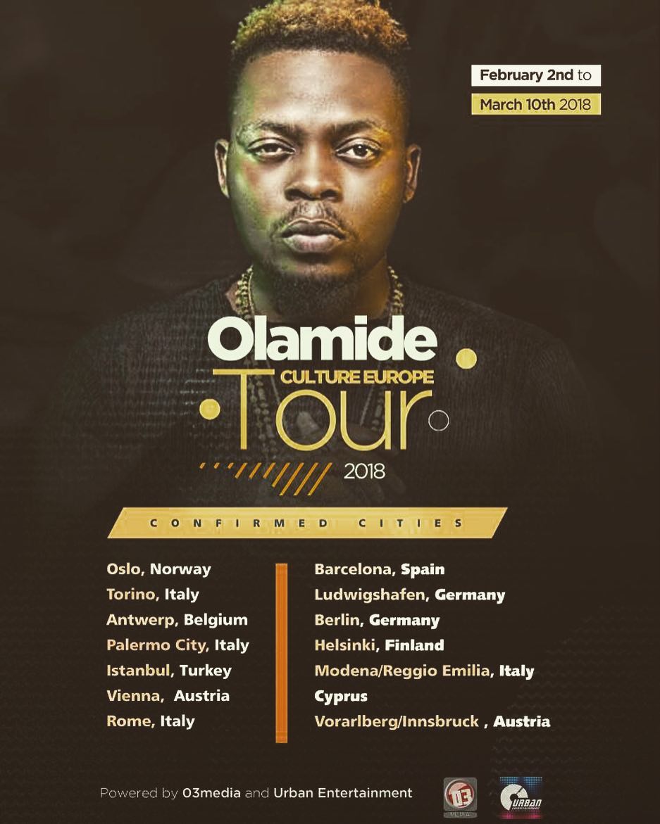 The Culture Tour! Olamide taking the "Wobey Sound" to Europe this Year