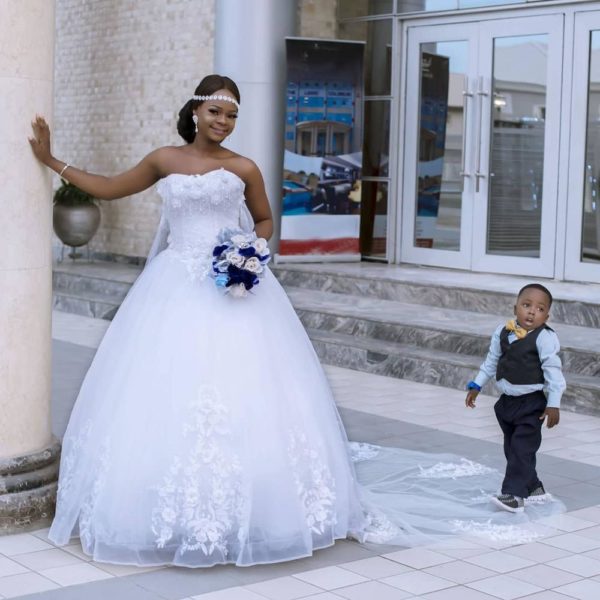 The Photobombers! 3-Year-Old Tobi joins Olajumoke in Wedding-Themed Photoshoot - BellaNaija