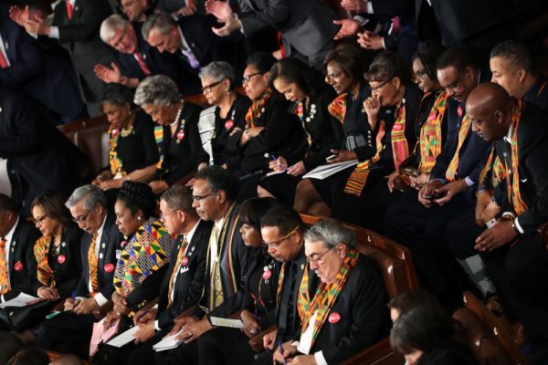 Black members of US Congress wear Kente at Donald Trump's 1st State of the Union Address - BellaNaija