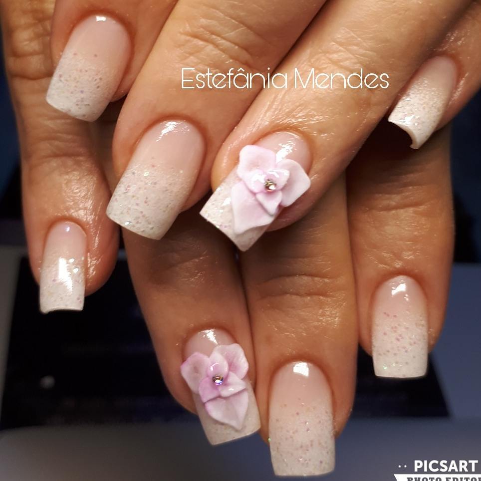 Acrylic Nails  Pink And White French 