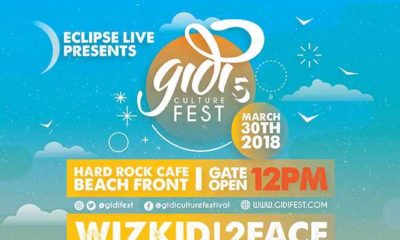 Wizkid, 2Baba, Adekunle Gold to Headline Gidi Fest 2018