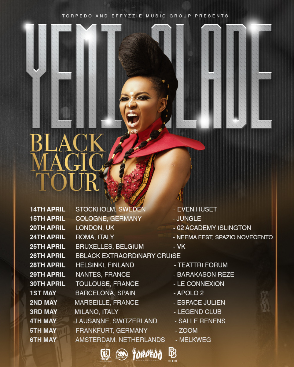 Yemi Alade releases Schedule for European Leg of Black Magic World Tour