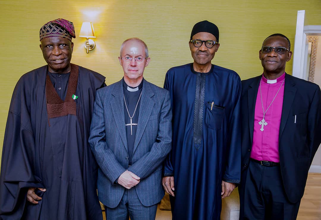 President Buhari receives Archbishop of Canterbury & Nigerian High Commissioner at the Abuja House in London