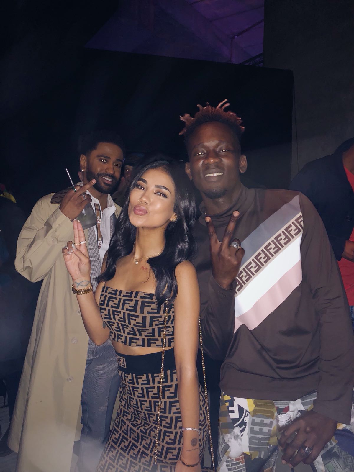 Fendi Gang! Mr Eazi parties with Big Sean, Jhene Aiko & Diplo in London