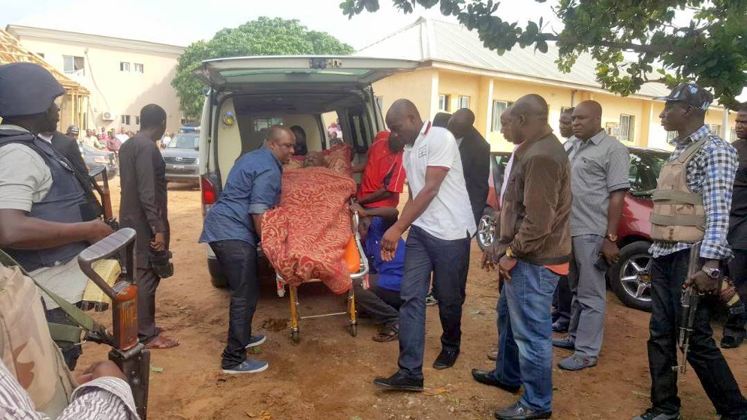 Dino Melaye arrives Lokoja Court on a Stretcher | BellaNaija