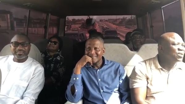 Billionaires Otedola & Dangote take Bus Ride with Ambode to inspect State Projects | BellaNaija