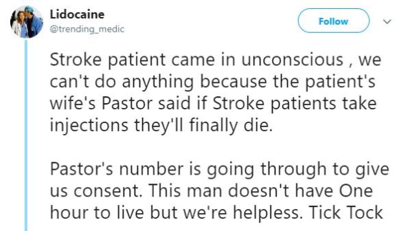 Doctor shares dreadful story of how Stroke Patient Passed after Pastor forbade Injections | BellaNaija