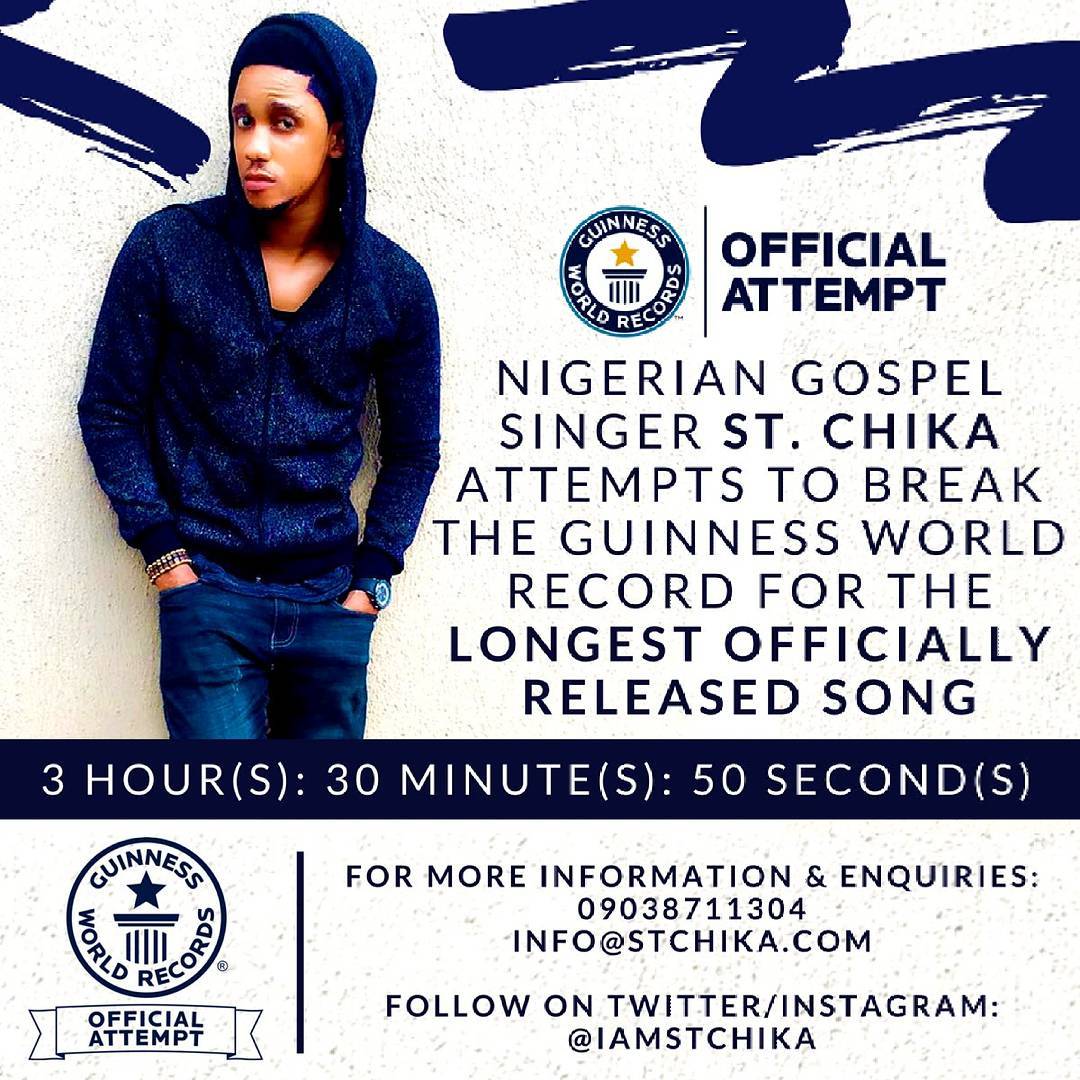 Gospel act St. Chika attempts to break World Record with New Single "Power In The Name Of The Lord" | Listen on BN