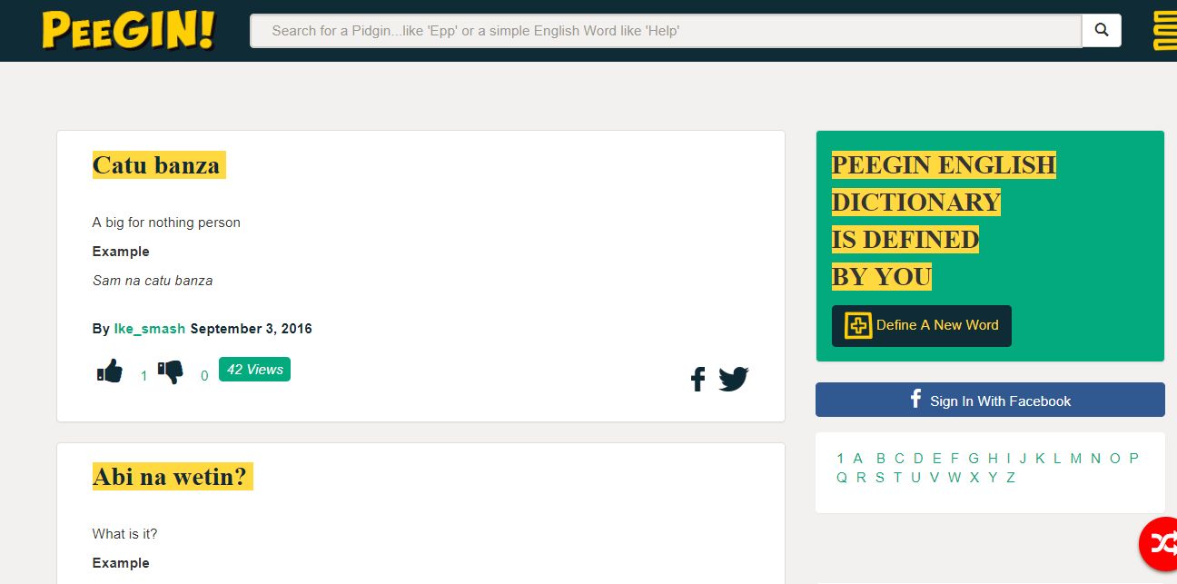 There's now a Pidgin English dictionary on the Internet - Peegin | BellaNaija