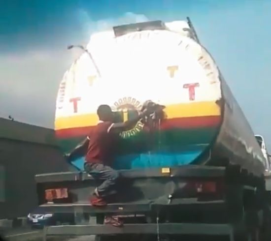 See #Trending video of Tanker in Maryland dripping Fuel | BellaNaija