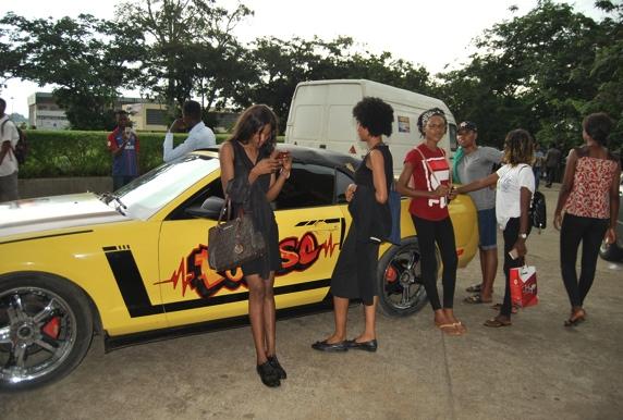 Students with the MTN convertible