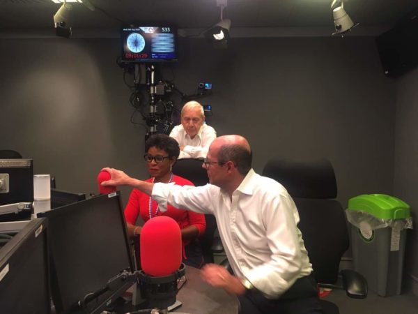 Bolanle-Austen-Peters at the BBC studios for Discuss on British Prime Minister's visit