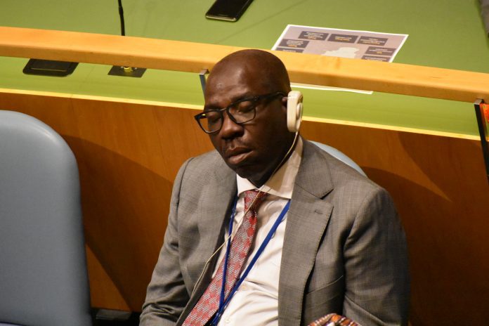 "He momentarily succumbed to fatigue" - Edo State releases statement on Governor Obaseki sleeping during UN general Assembly | BellaNaija