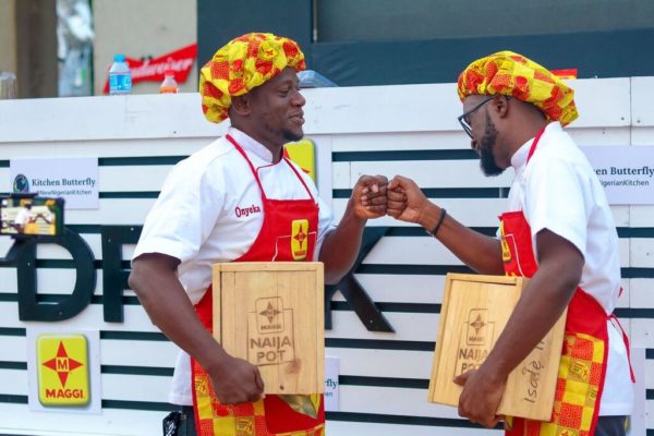 Maggi cooks at the Jollof and Other Things event