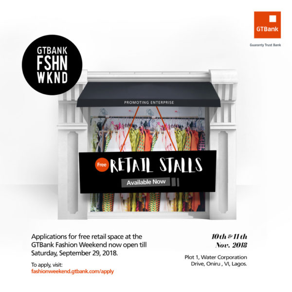 2018 GTBank Fashion Weekend Free Stall Banner