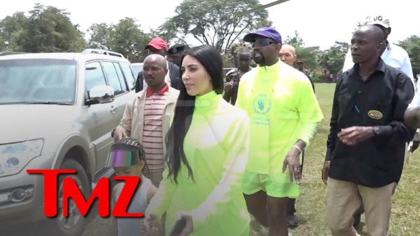 Kanye West and Kim Kardashian hand out Free Yeezys to Kids in Uganda | BellaNaija