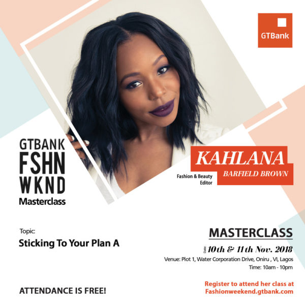 Kahlana Barfield Brown GTBank Fashion Weekend