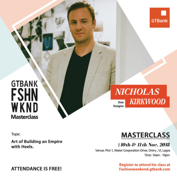 Nicholas Kirkwood GTBank Fashion Weekend Masterclass