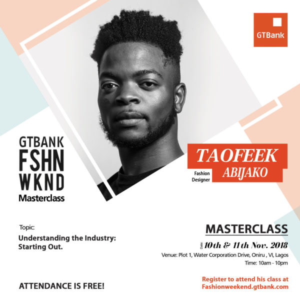 Taofeek Abijako at GTBank Fashion Weekend